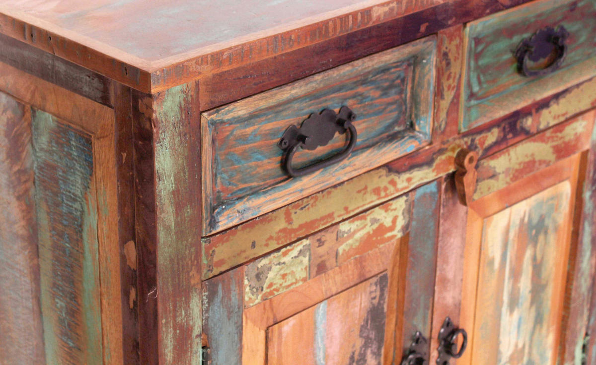 KOMMODE , 80/40/80 cm, 2 Schublade(n)  - Multicolor/Schwarz, Design, Holz/Metall (80/40/80cm) - MID.YOU