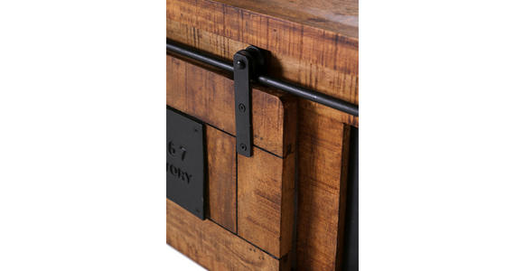 COUCHTISCH Mangoholz massiv 100/70/45 cm rechteckig Naturfarben, Schwarz  - Schwarz/Naturfarben, KONVENTIONELL, Holz/Holzwerkstoff (100/70/45cm) - Landscape