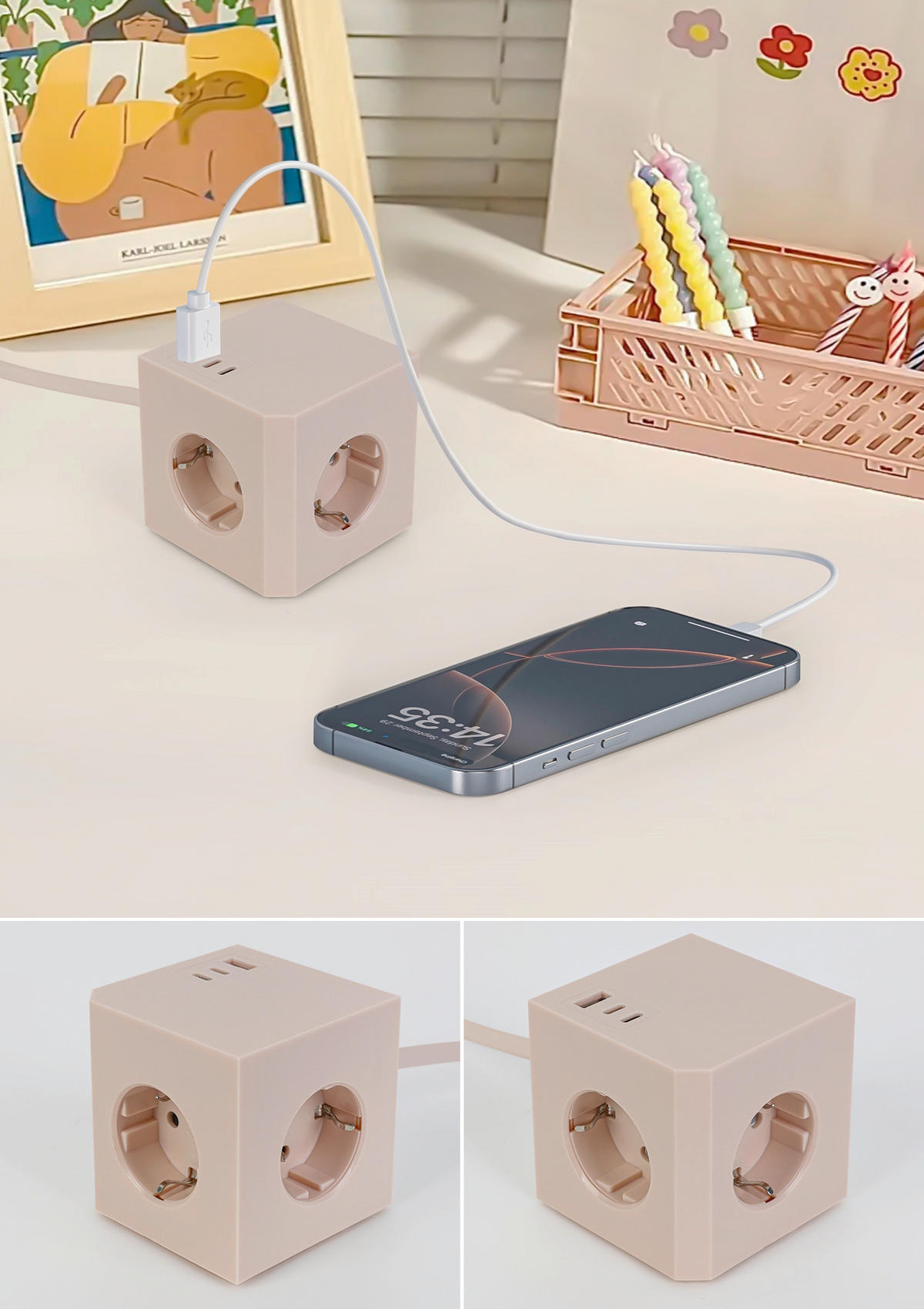 STECKDOSENWÜRFEL - Rosa, Basics, Kunststoff (7,5/7,5/7,5cm) - Mican