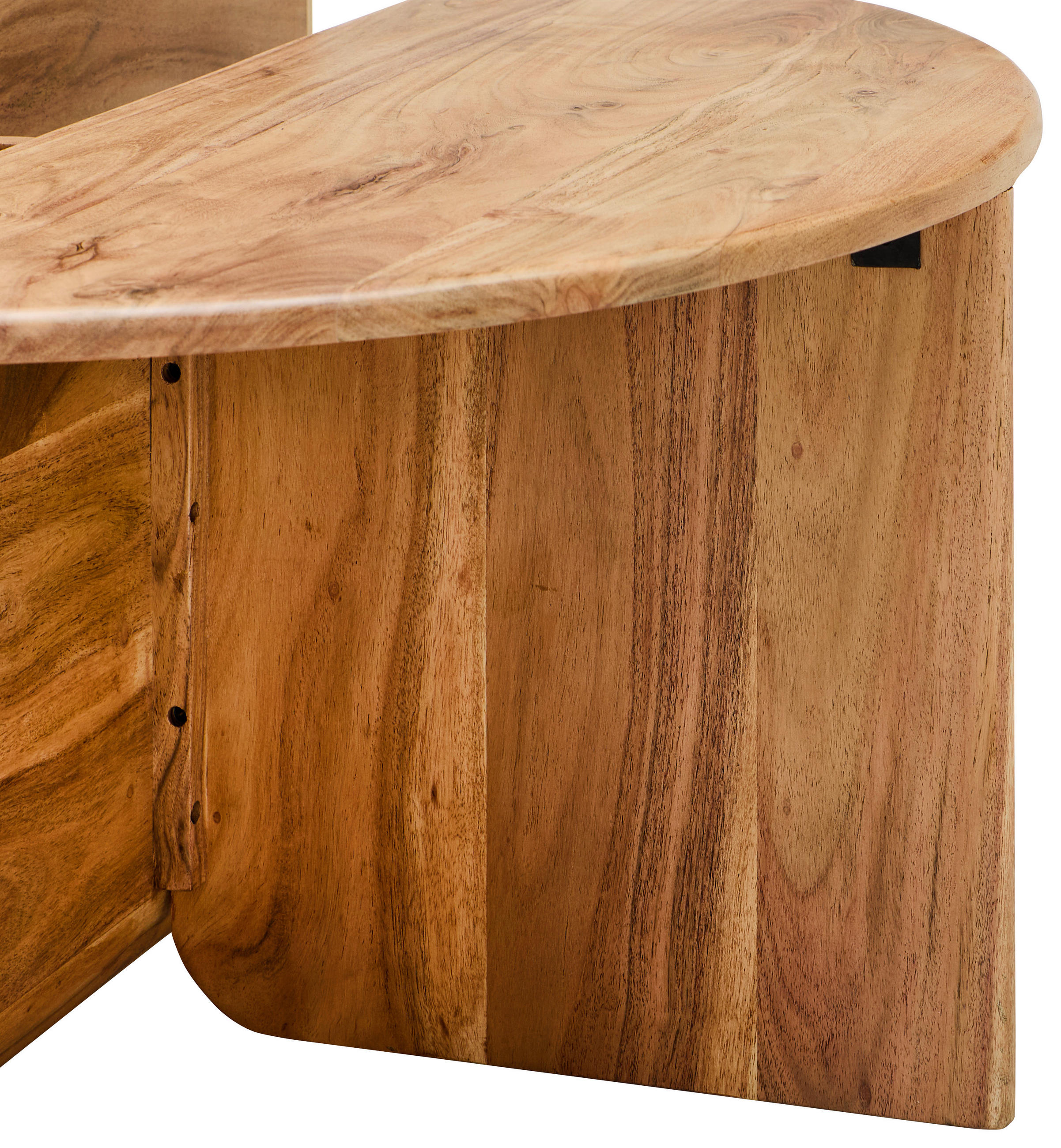 COUCHTISCH Akazie vollmassiv 80/40/80 cm rund Akaziefarben  - Akaziefarben, KONVENTIONELL, Holz (80/40/80cm) - Livetastic