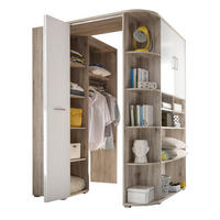 BEGEHBARER ECKSCHRANK Weiß, Eichefarben 146/198/133 cm  - Eichefarben/Silberfarben, Design, Holzwerkstoff/Kunststoff (146/198/133cm) - MID.YOU