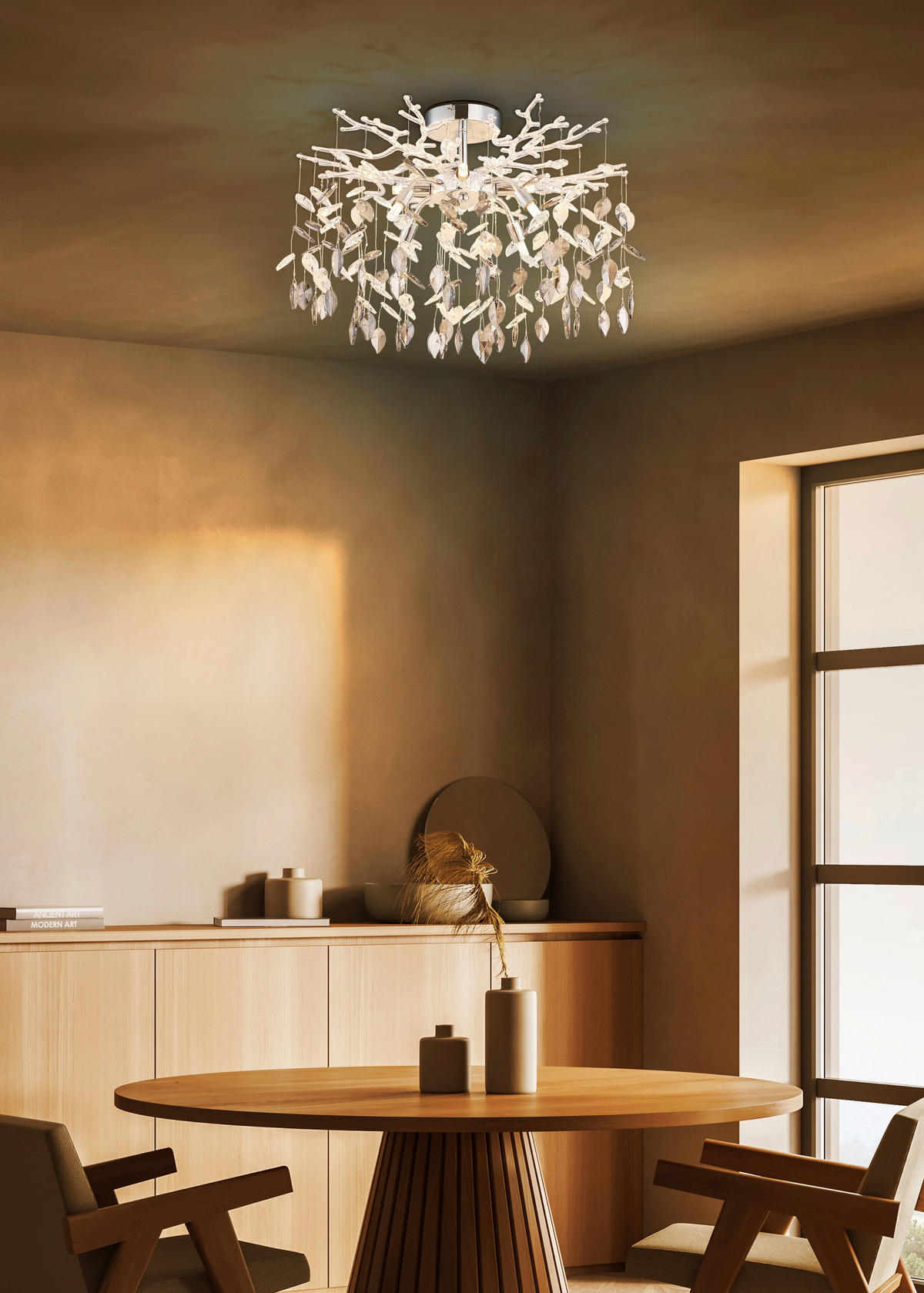 DECKENLEUCHTE Danna 61/46 cm   - Klar/Chromfarben, LIFESTYLE, Glas/Kunststoff (61/46cm) - Globo