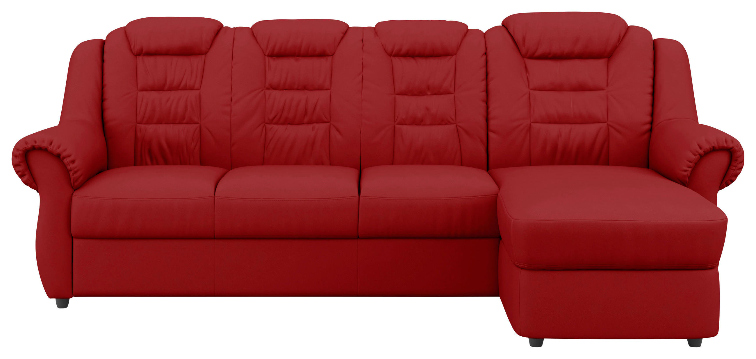 ECKSOFA in Lederlook Rot  - Rot/Schwarz, KONVENTIONELL, Kunststoff/Textil (262/165cm) - Livetastic