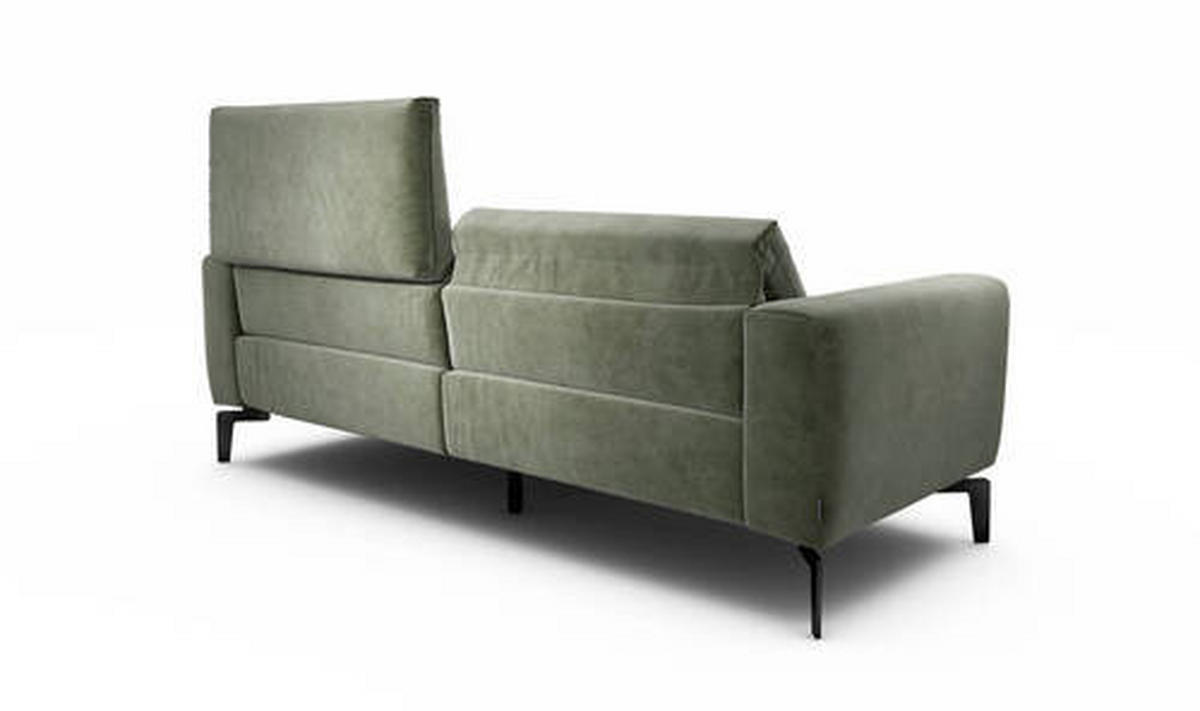 2,5-Sitzer inkl. Hocker in Samt Waldgrün  - Waldgrün/Schwarz, Design, Textil/Metall (220/86/86-94cm) - SENSOO