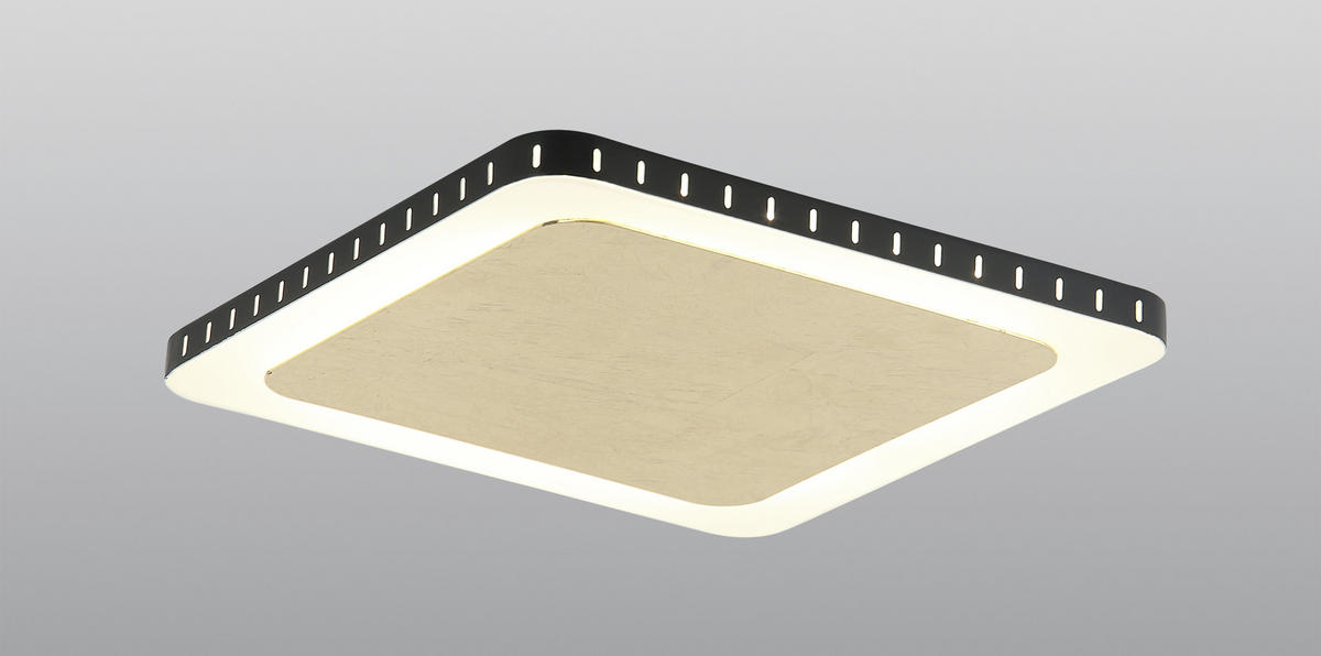 LED-DECKENLEUCHTE Solaris 31/31/4,5 cm   - Goldfarben/Schwarz, Design, Metall (31/31/4,5cm)