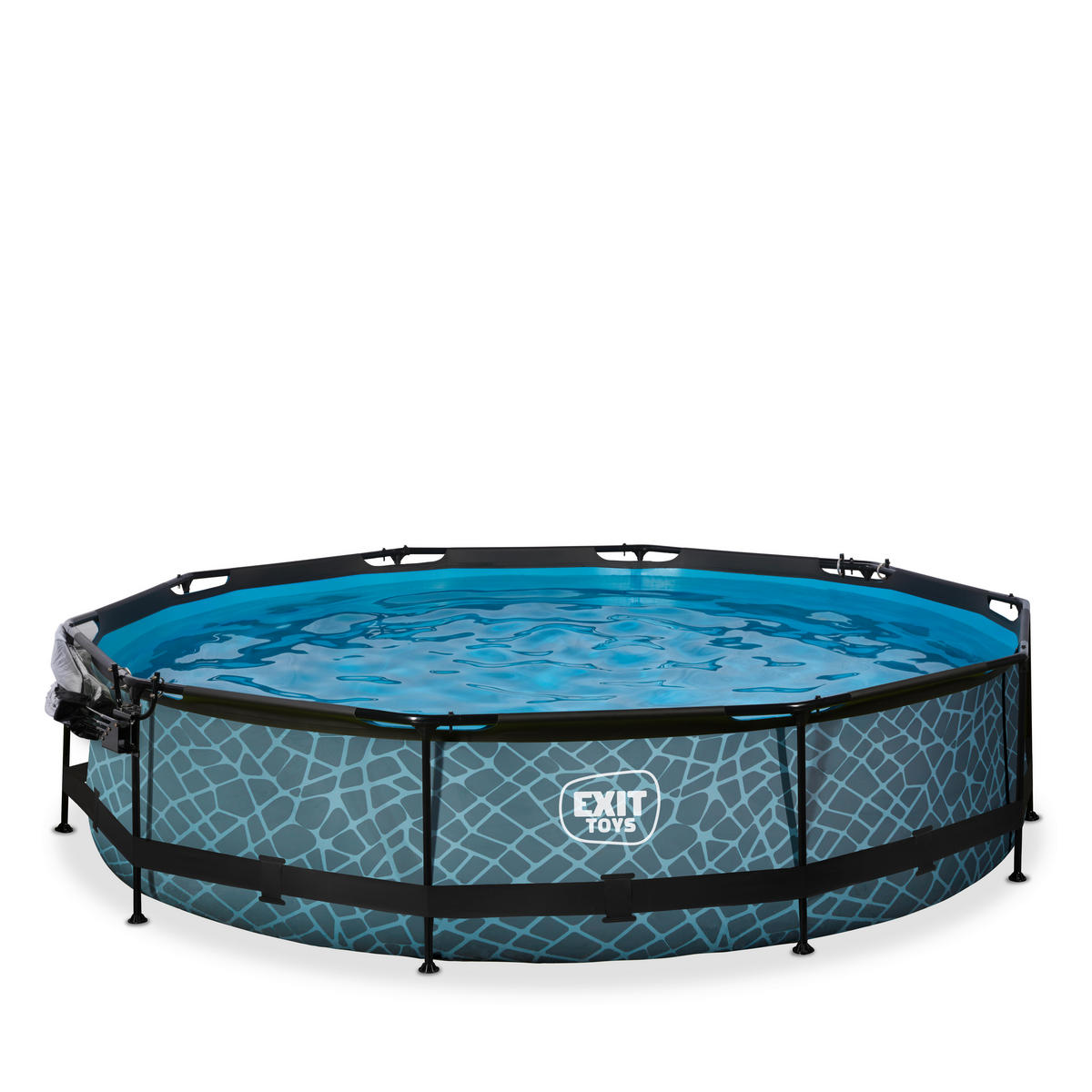 POOL-SET 360/76 cm  - Grau, KONVENTIONELL, Kunststoff (360/76cm) - EXIT Toys
