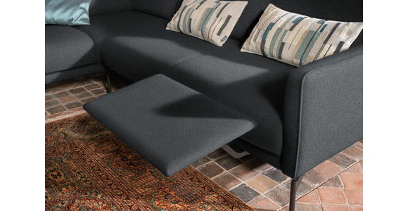 ECKSOFA in Flachgewebe, Struktur Grau  - Anthrazit/Grau, Design, Textil/Metall (230/254cm) - Ambiente