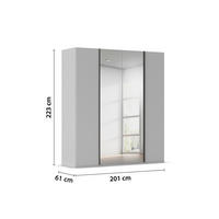 DREHTÜRENSCHRANK 201/223/61 cm,  in Champagner, 4 Tür(en)  - Champagner/Graphitfarben, Basics, Glas/Holzwerkstoff (201/223/61cm) - Novel