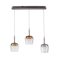 LED-HÄNGELEUCHTE 93/21/200 cm    - Silberfarben/Goldfarben, Design, Kunststoff/Metall (93/21/200cm)