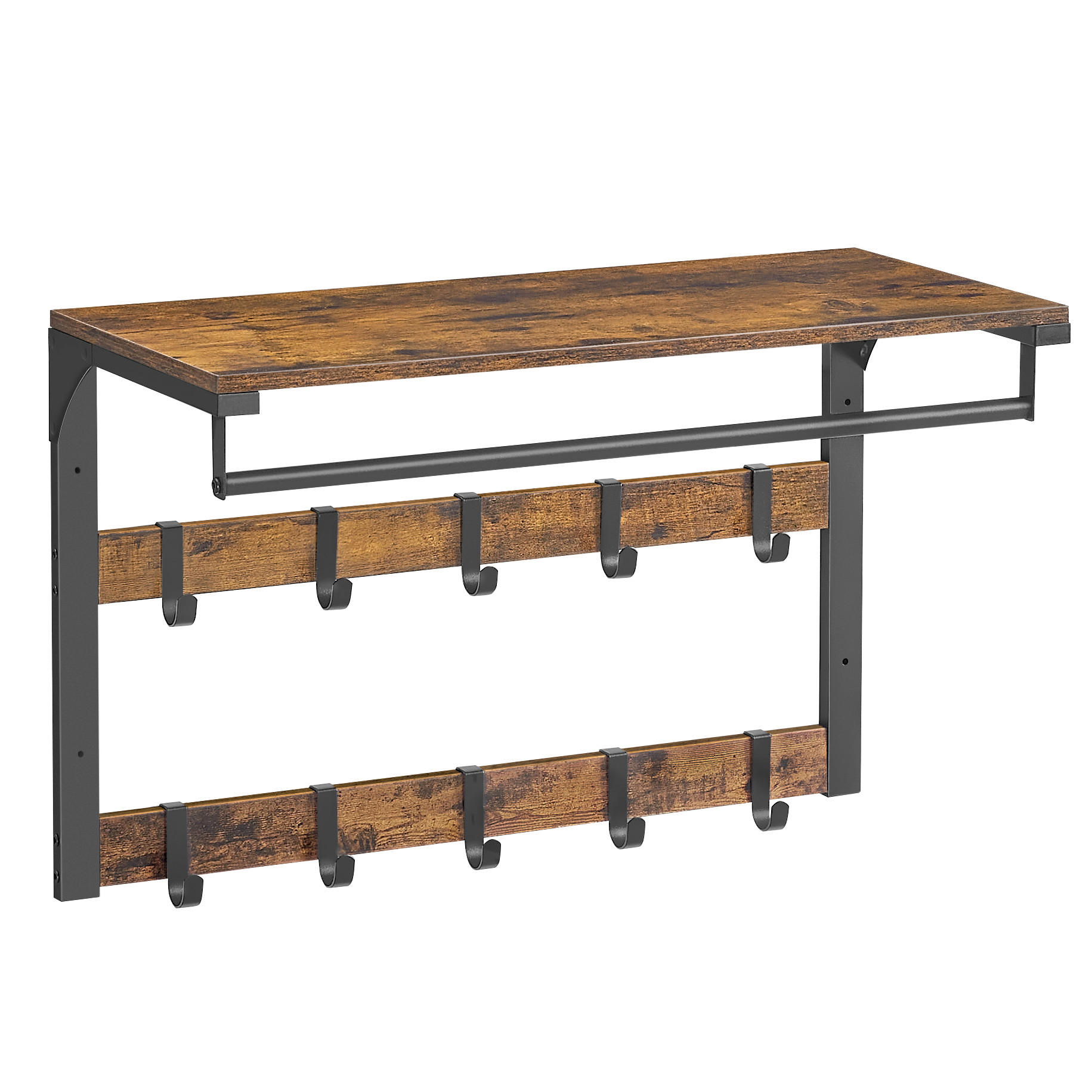 Boxxx Wandgarderobe Vasagle Braun, Schwarz 65x42x30 cm