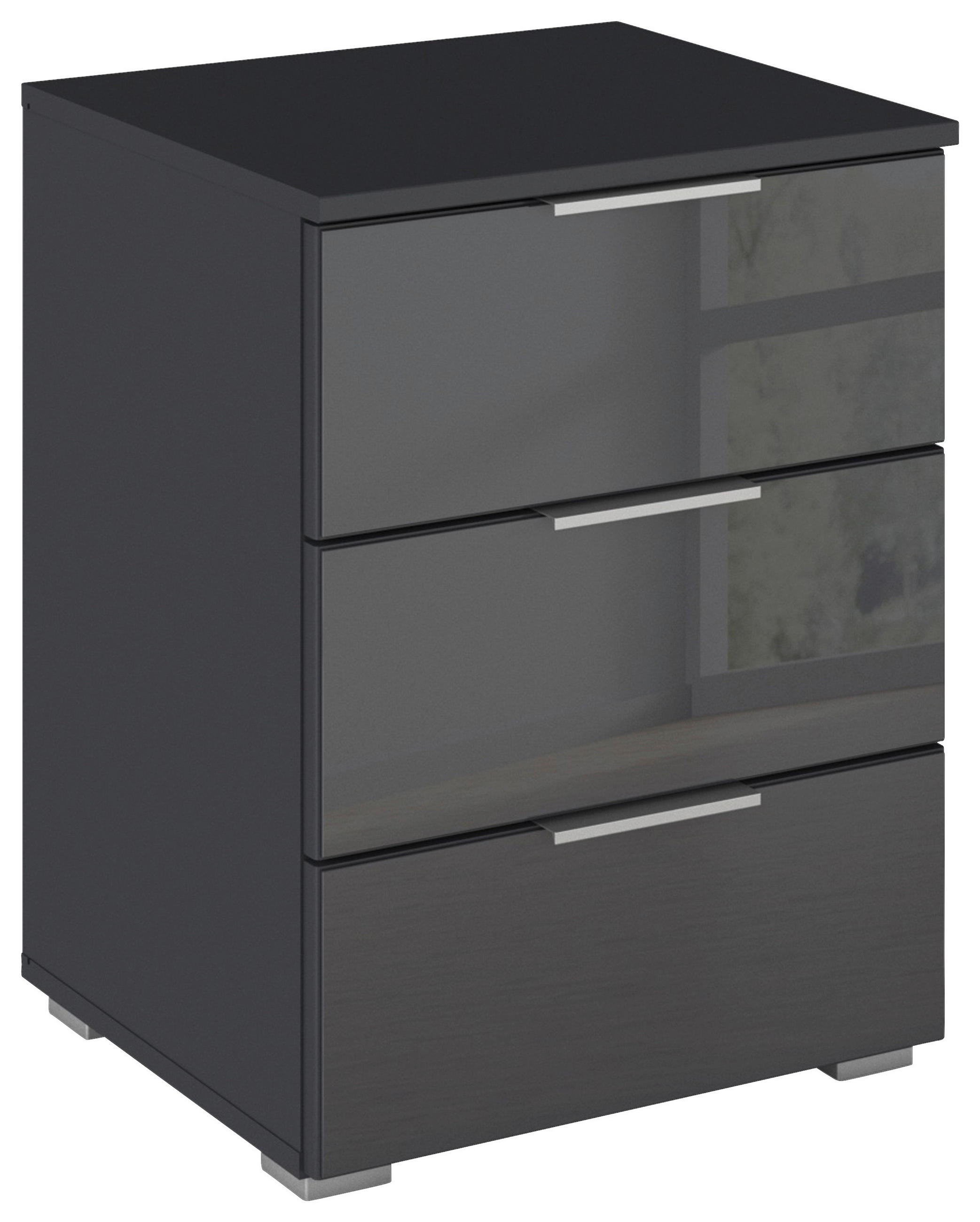 ÉJJELISZEKRÉNY szürke  - alumíniumszínű/szürke, Basics, műanyag/faalapú anyag (47/62/42cm) - Carryhome