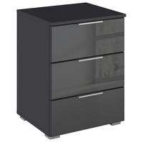 ÉJJELISZEKRÉNY szürke  - alumíniumszínű/szürke, Basics, műanyag/faalapú anyag (47/62/42cm) - Carryhome