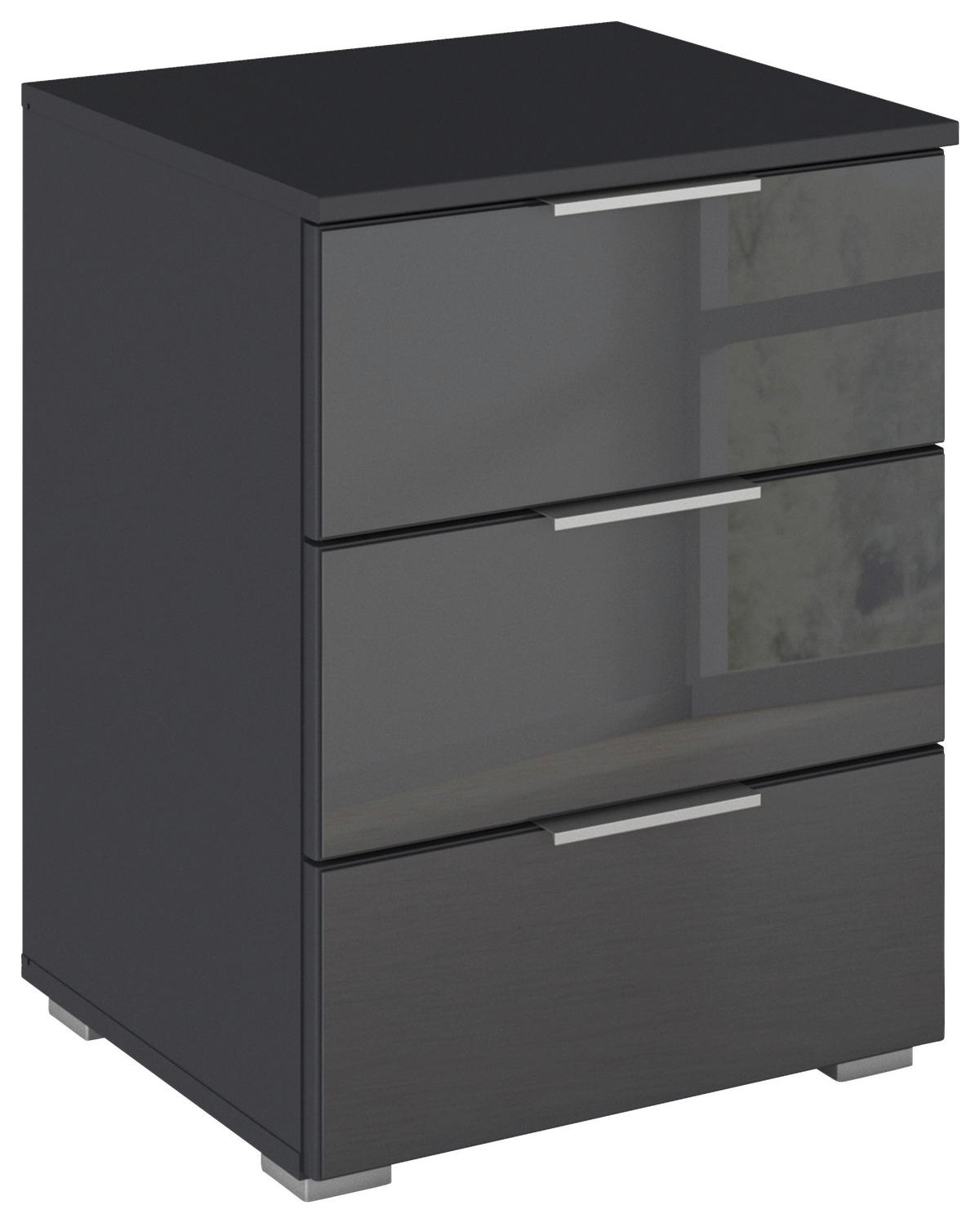 ÉJJELISZEKRÉNY szürke  - alumíniumszínű/szürke, Basics, műanyag/faalapú anyag (47/62/42cm) - Carryhome