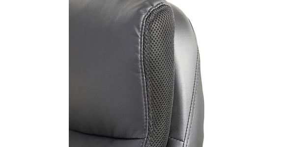 CHEFSESSEL Lederlook Schwarz - Schwarz, KONVENTIONELL, Kunststoff/Textil (72/113-121/72cm) - Cantus