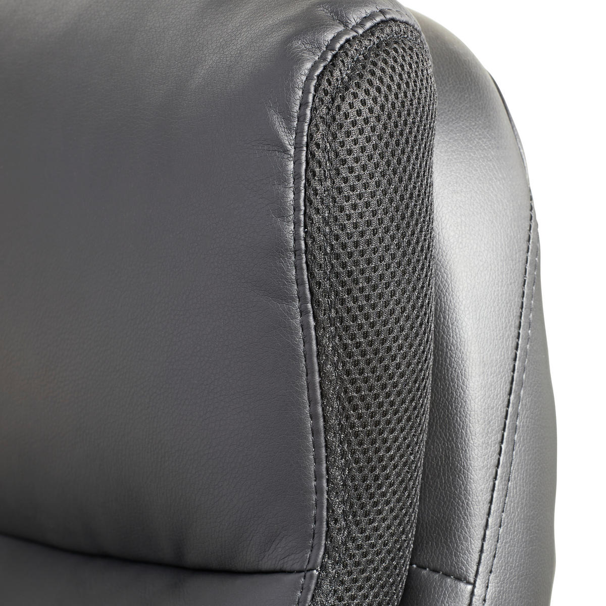 CHEFSESSEL Lederlook Schwarz  - Schwarz, KONVENTIONELL, Kunststoff/Textil (72/113-121/72cm) - Cantus