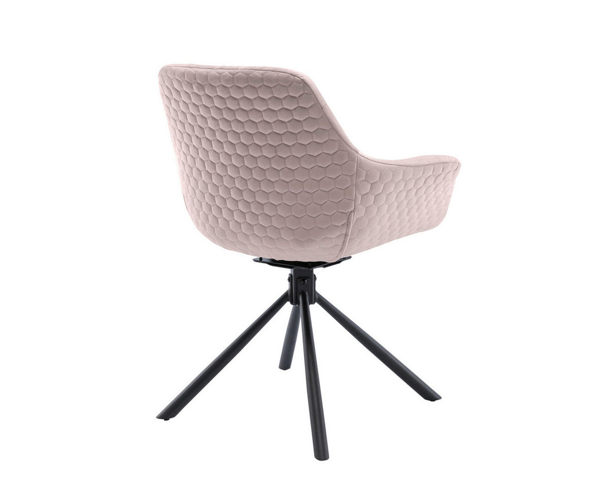 ARMLEHNSTUHL  in Samt  - Schwarz/Rosa, MODERN, Textil/Metall (64/82/63cm) - Livetastic