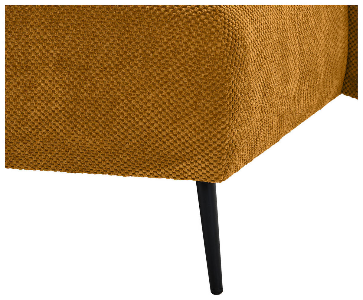 ECKSOFA in Chenille Currygelb  - Currygelb/Schwarz, Konventionell, Textil/Metall (255/164cm) - Carryhome