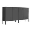 SIDEBOARD Mailand Set 2 + MF  in 158/86/33 cm  - Anthrazit, MODERN, Holzwerkstoff/Metall (158/86/33cm) - MID.YOU