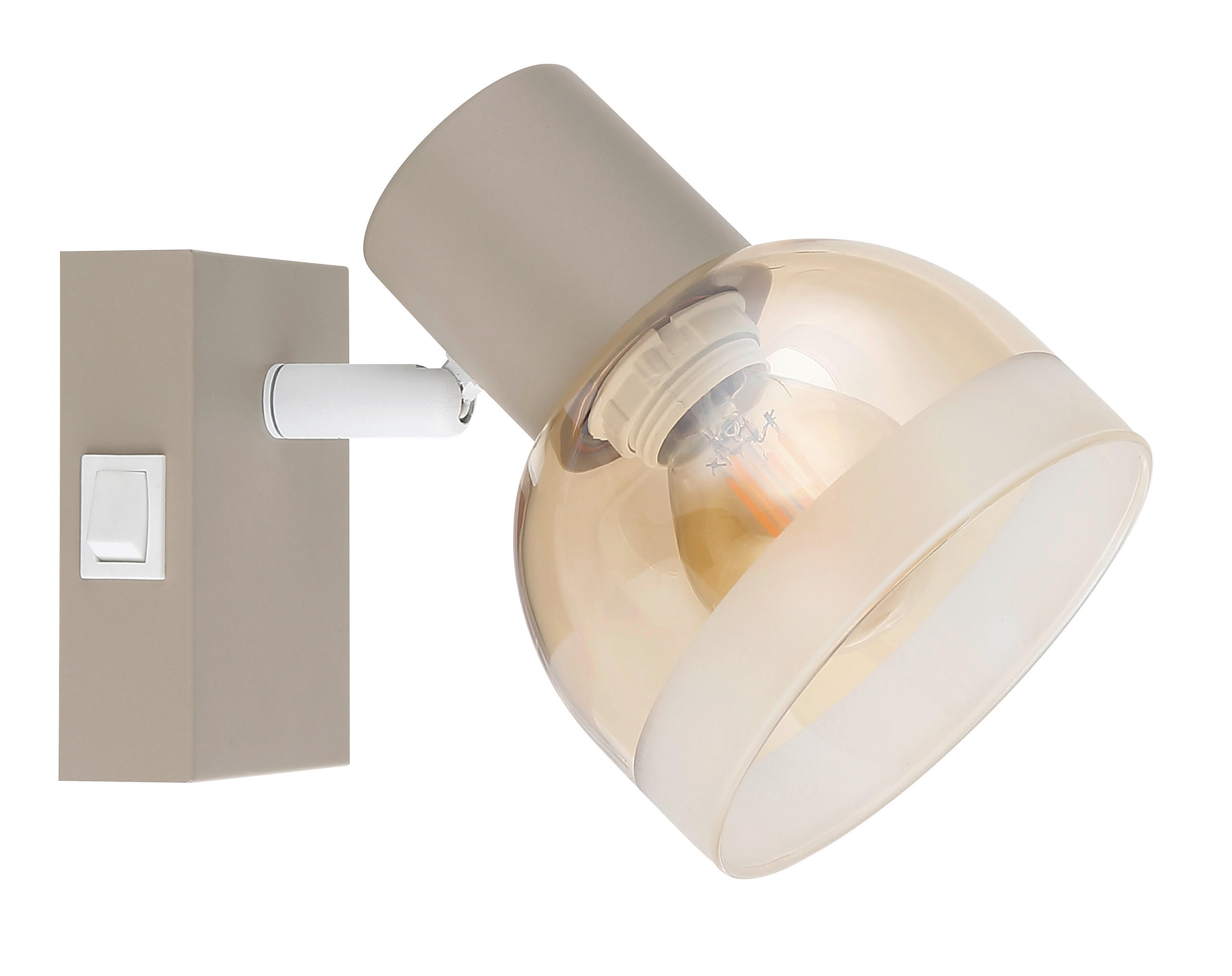 STRAHLER Kairo 10/14/12 cm  - Sandfarben/Weiß, Design, Glas/Metall (10/14/12cm) - Globo