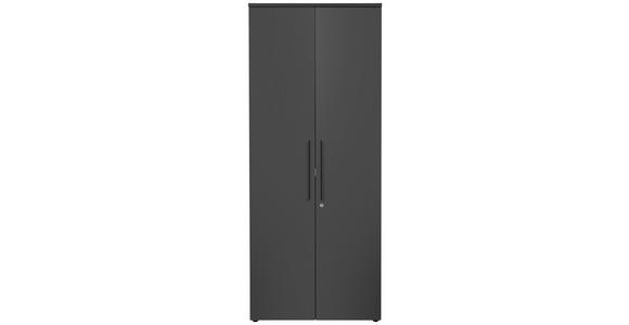AKTENSCHRANK 80/197/40 cm - Graphitfarben/Schwarz, MODERN, Holzwerkstoff (80/197/40cm) - Novel