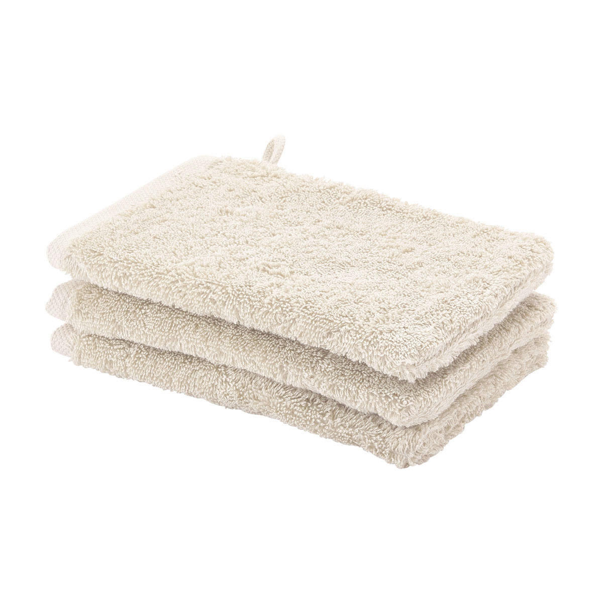 WASCHHANDSCHUHSET LONDON Creme 3-teilig  - Creme, Basics, Textil (16/22cm) - Aquanova