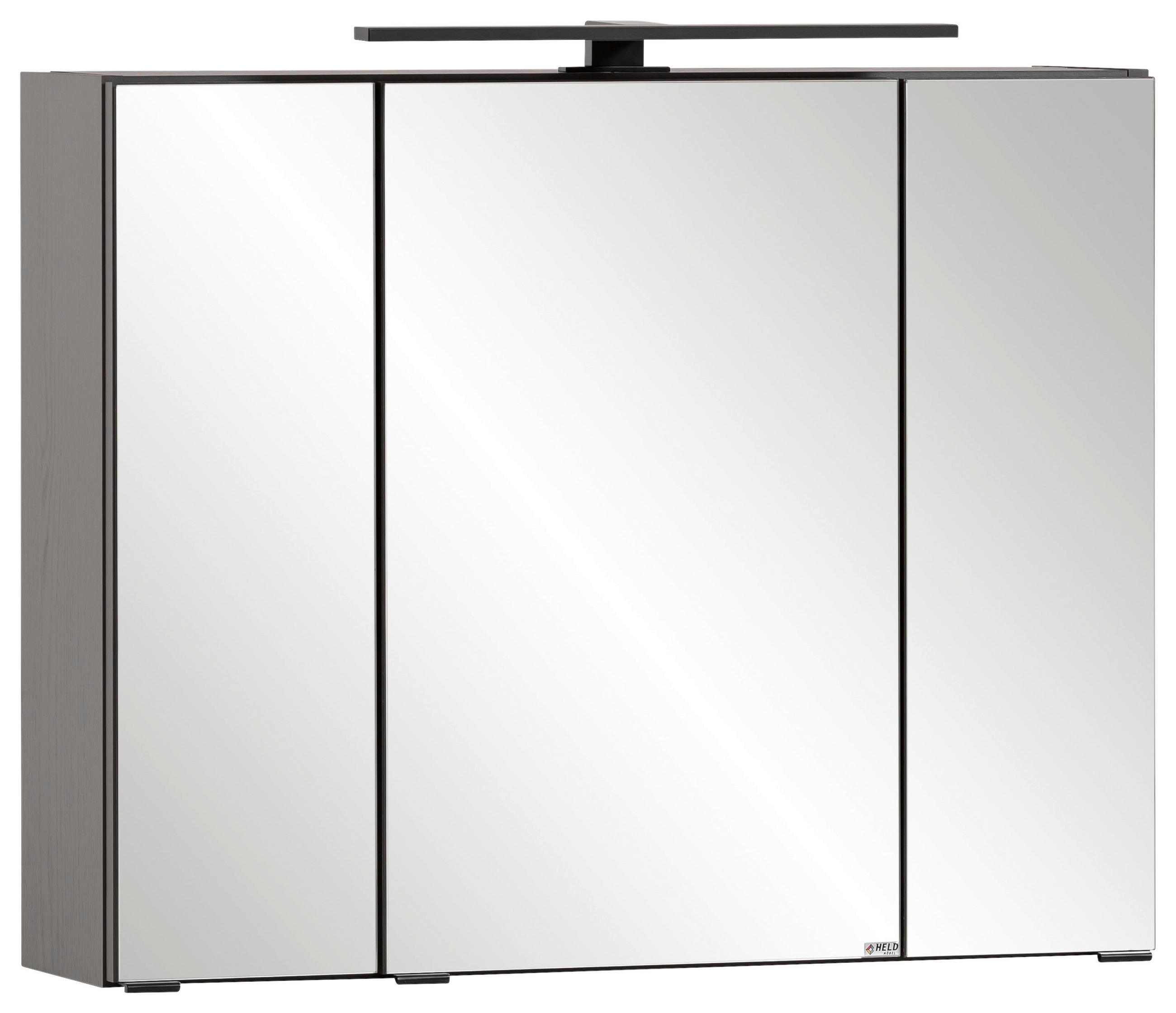 SPIEGELSCHRANK 80/64/20 cm  - Schwarz/Graphitfarben, KONVENTIONELL, Glas/Holzwerkstoff (80/64/20cm) - Xora