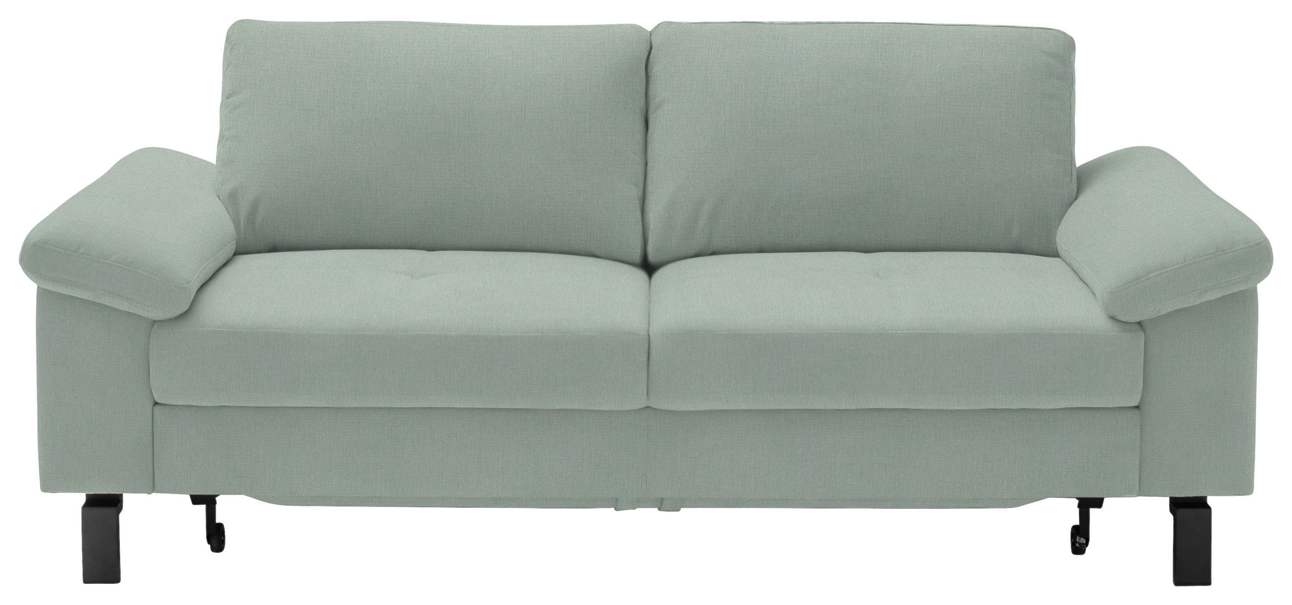 2,5-SITZER in Velours Mintgrün  - Schwarz/Mintgrün, Design, Textil/Metall (206/86/97cm) - Pure Home Lifestyle