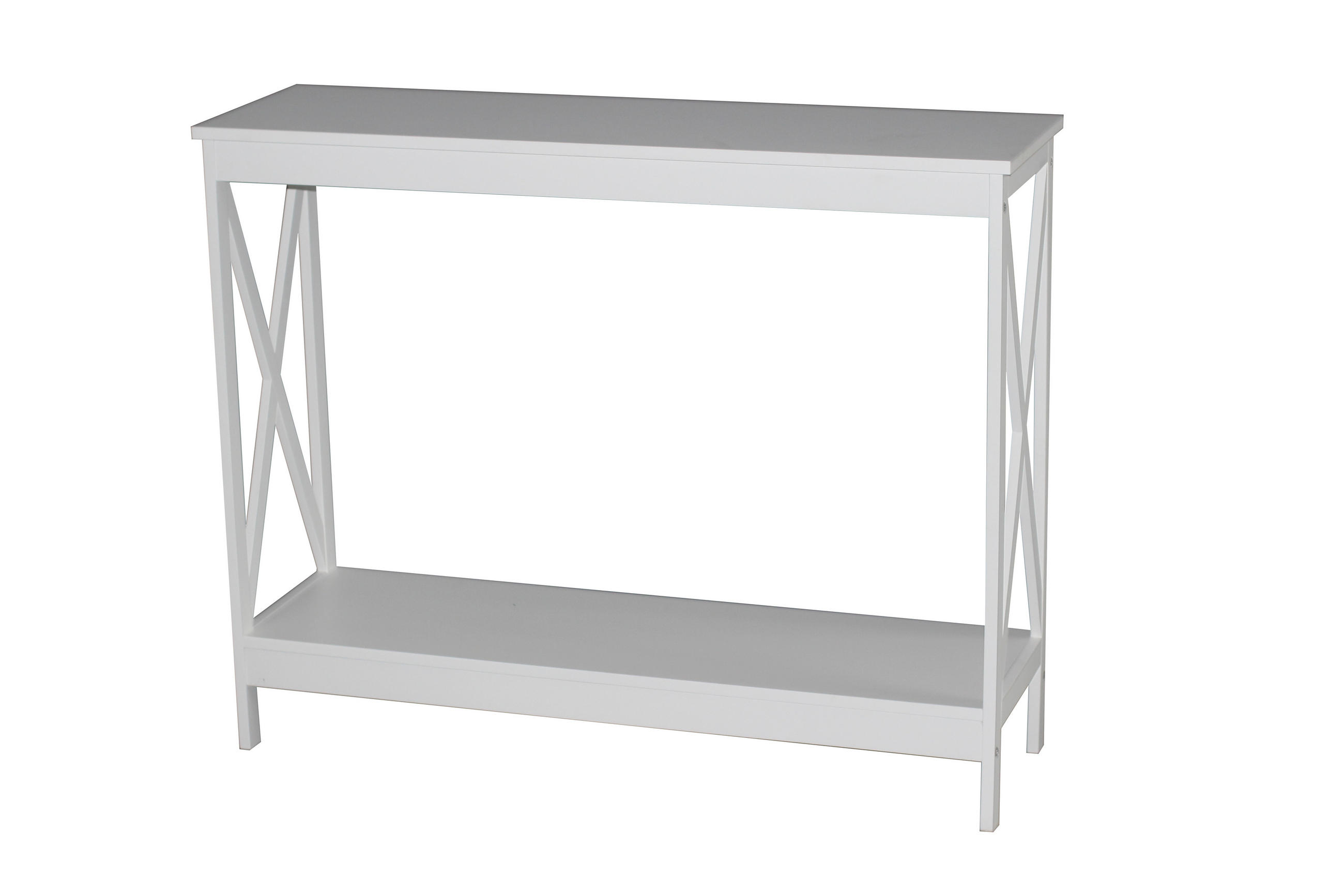 KONZOLNI STOL   100/80/30 cm   bijela  metal, drvni materijal  - bijela, Moderno, drvni materijal/metal (100/80/30cm)