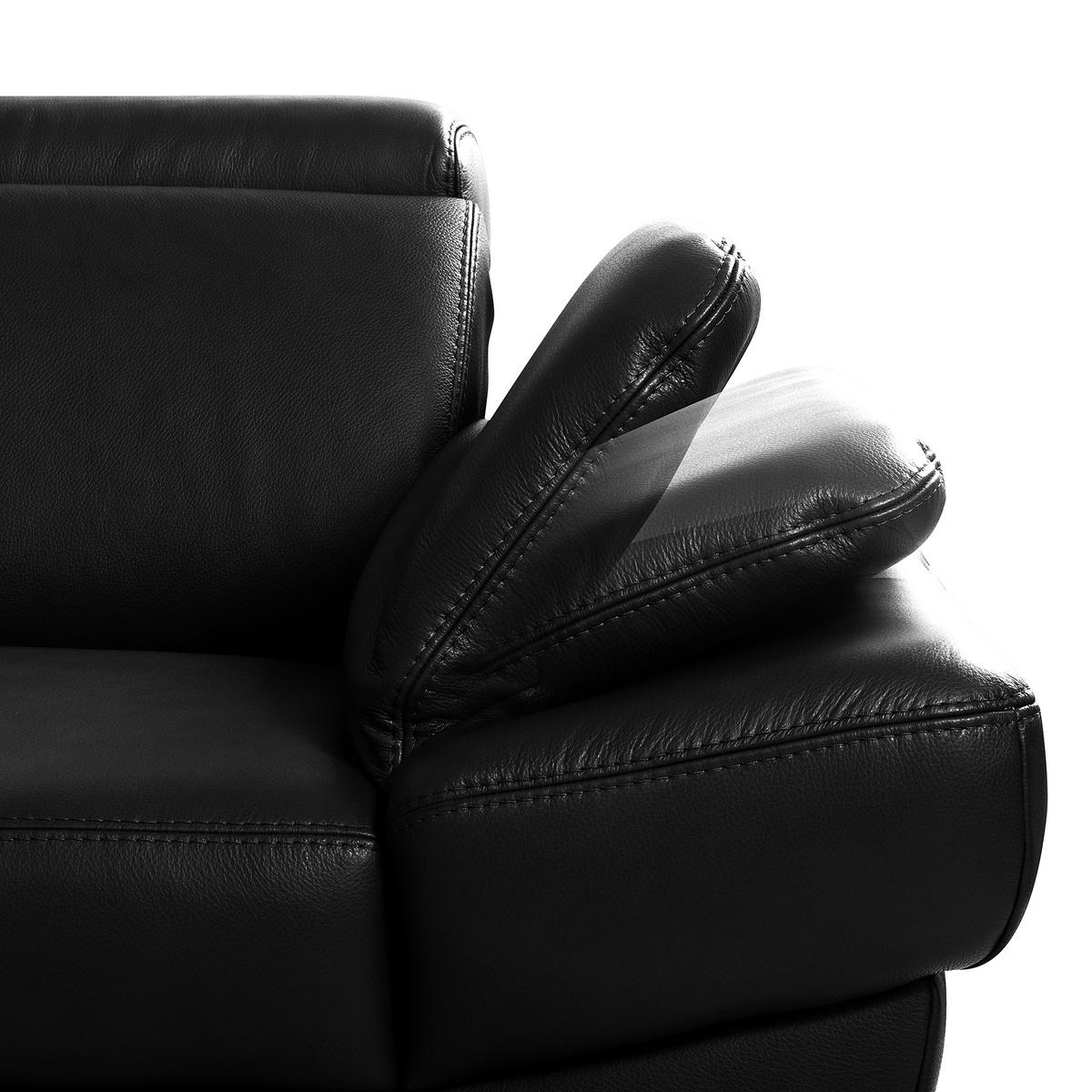ECKSOFA  in Lederlook Echtleder Schwarz  - Schwarz, Design, Leder/Textil (211/264cm) - Livetastic