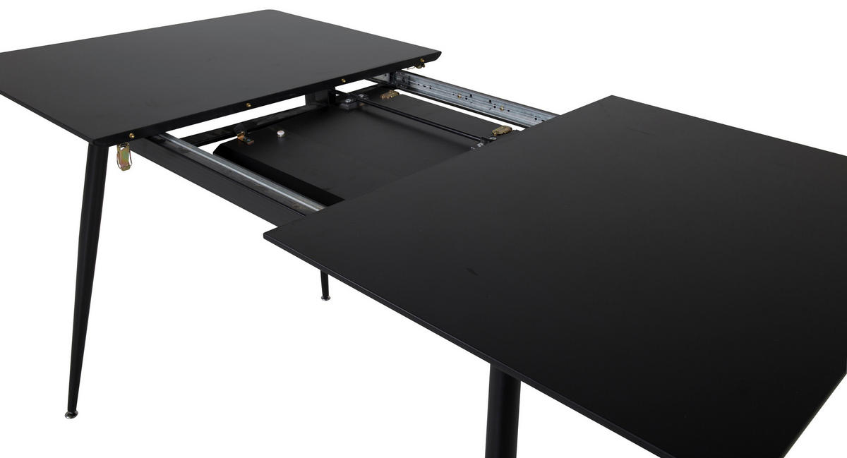 ESSTISCH furniert rechteckig Schwarz  - Schwarz, Design, Holzwerkstoff/Metall (120/90/75cm) - Livetastic