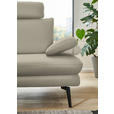 ECKSOFA in Echtleder Ecru  180/310 cm  - Ecru/Schwarz, Design, Leder/Metall (180/310cm) - Dieter Knoll