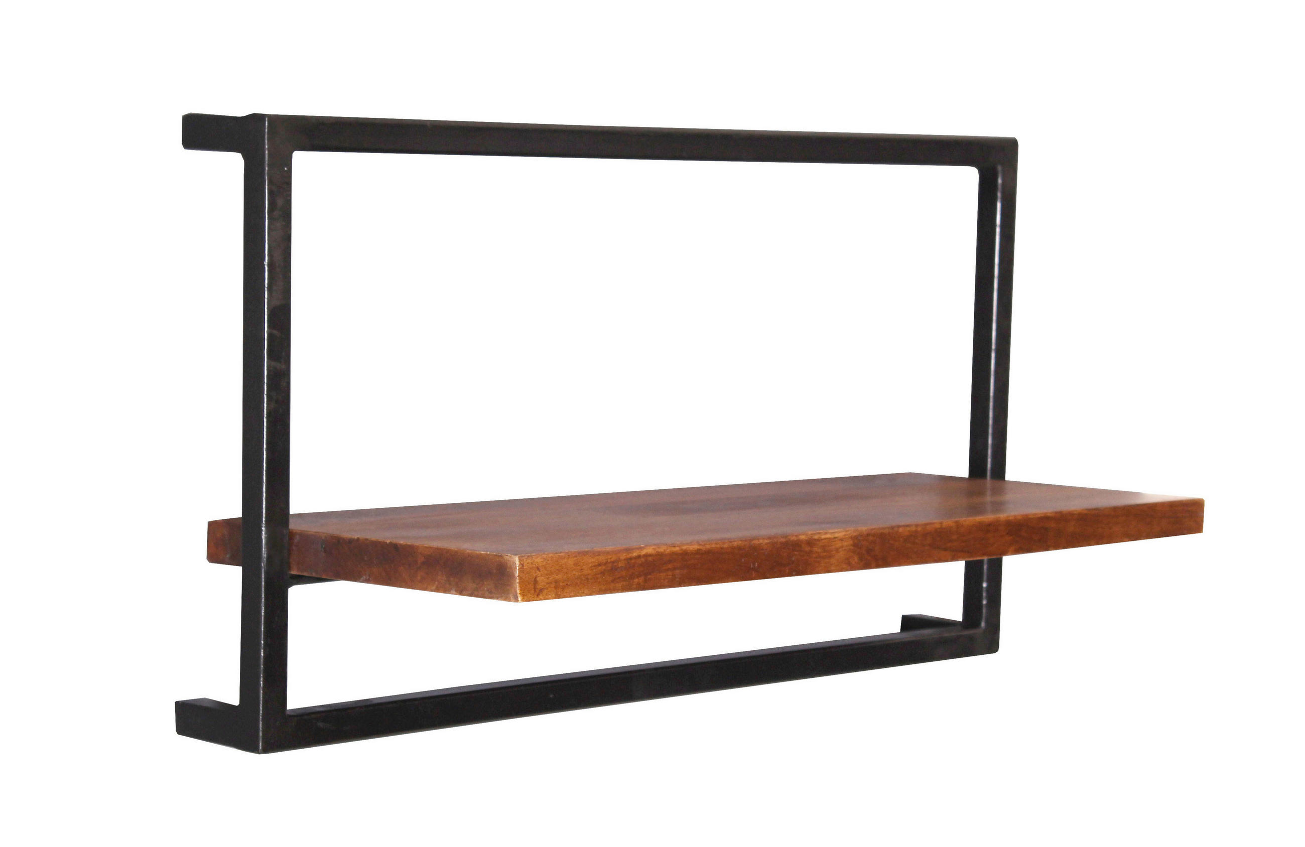 WANDREGAL 65/35/25 cm  - Schwarz/Naturfarben, Design, Holz/Metall (65/35/25cm) - MID.YOU