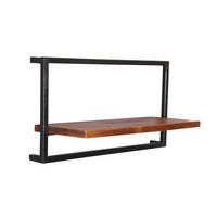 WANDREGAL 65/35/25 cm  - Schwarz/Naturfarben, Design, Holz/Metall (65/35/25cm) - MID.YOU