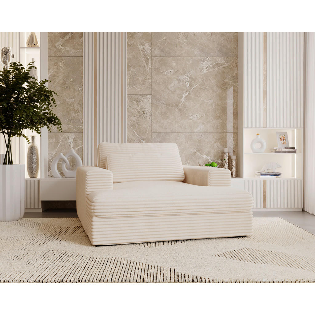 Thumbnail - Lomoco Xxl-Sessel, Creme, Textil, Füllung: Schaumstoffflocken,Schaumstoffflocken, 122x80x159 cm, Stoffauswahl, inklusive...