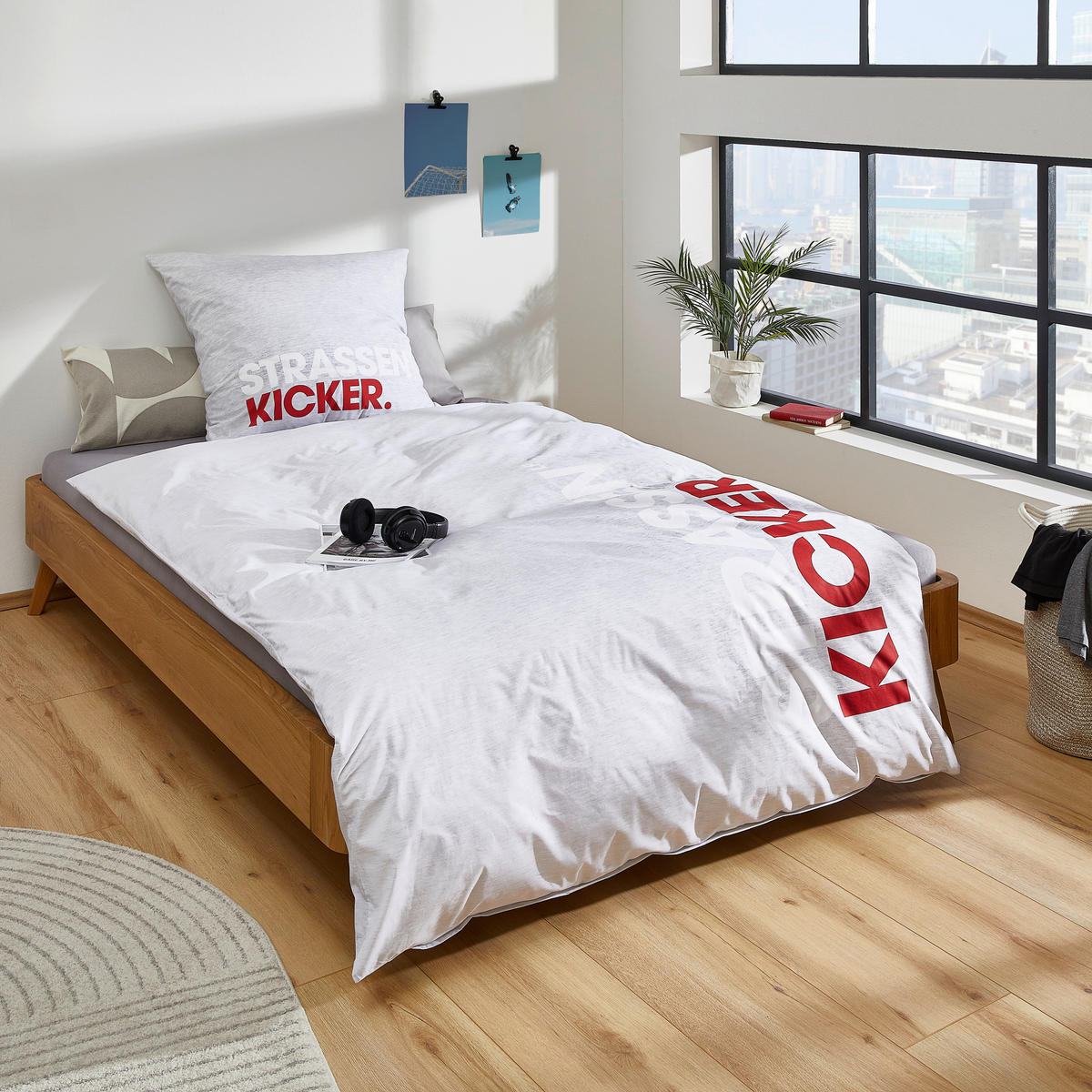 JUGENDBETTWÄSCHE STRASSENKICKER Renforcé 135/200 cm  - Rot/Grau, Trend, Textil (135/200cm) - Herding