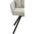 ARMLEHNSTUHL  Sitzfläche 360° drehbar, inklusive Armlehnen Chenille  - Creme/Schwarz, Design, Textil/Metall (60,5/92/67cm) - Carryhome