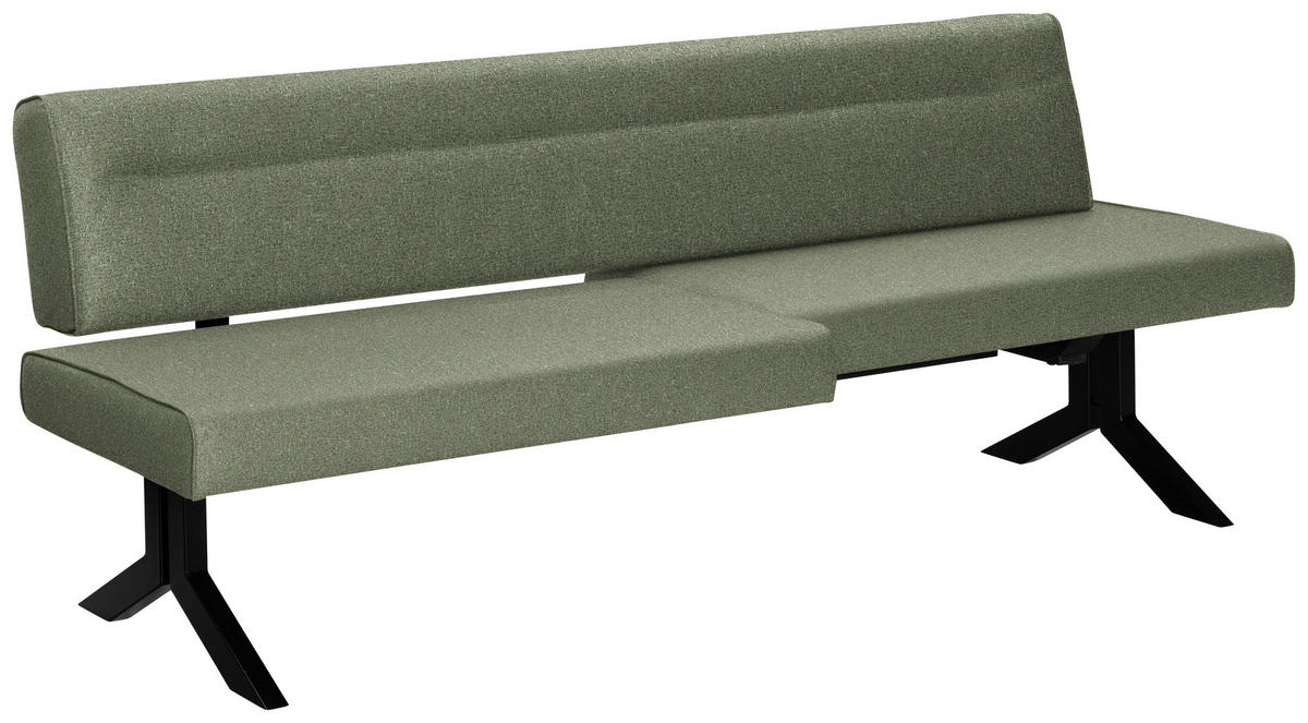 SITZBANK in Metall, Textil Grün  - Schwarz/Grün, Konventionell, Textil/Metall (220/70-86cm) - Moderano