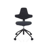 VRTLJIVI STOL tekstil črna  - črna, Moderno, kovina/umetna masa (58/87 - 97/57cm) - MID.YOU