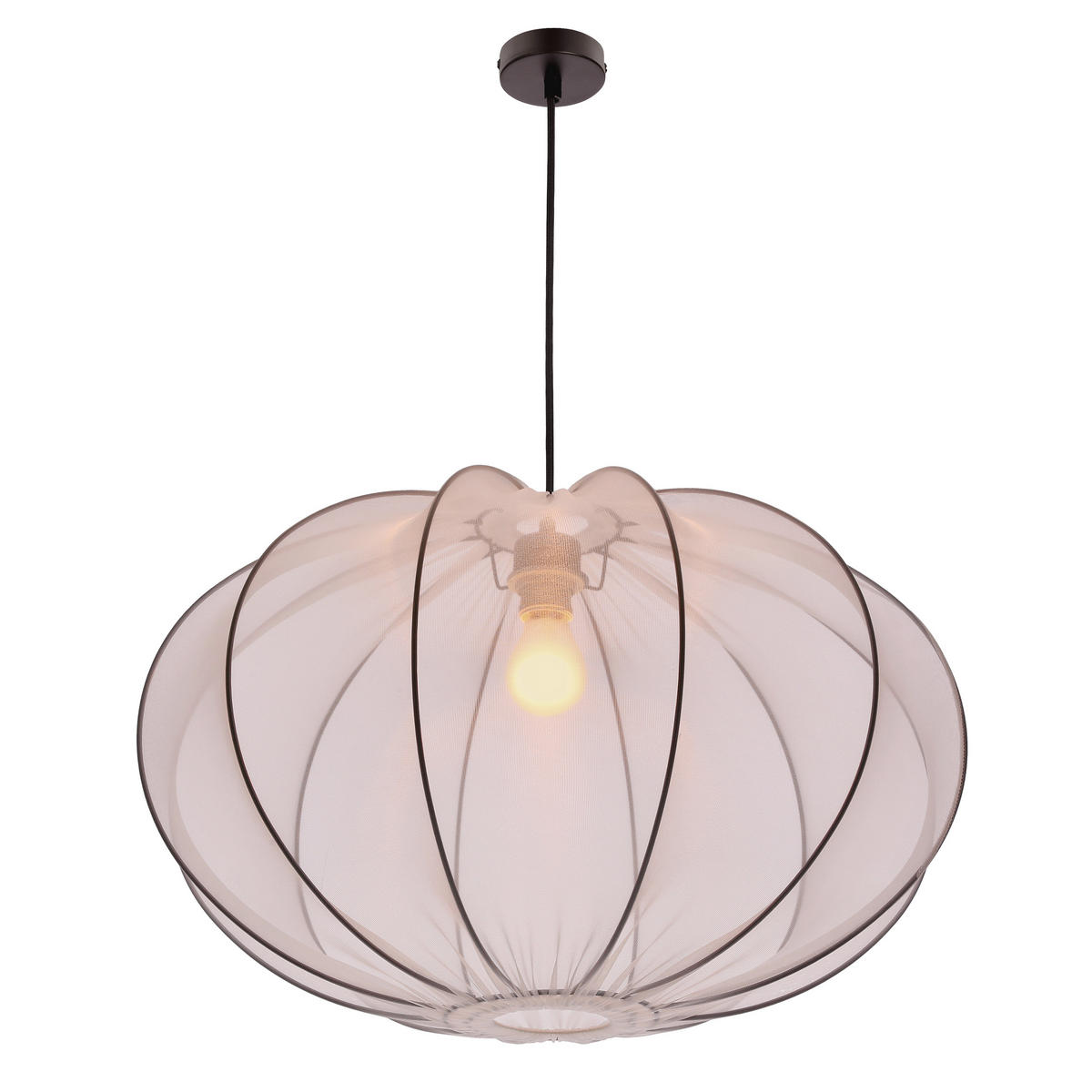 PENDELLEUCHTE 60/60/135 cm  - Schwarz/Weiß, KONVENTIONELL, Kunststoff/Metall (60/60/135cm)