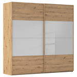 SCHWEBETÜRENSCHRANK 226/223/68 cm 2-türig Eiche Artisan, Seidengrau  - Eichefarben/Seidengrau, Design, Glas/Holzwerkstoff (226/223/68cm) - Xora