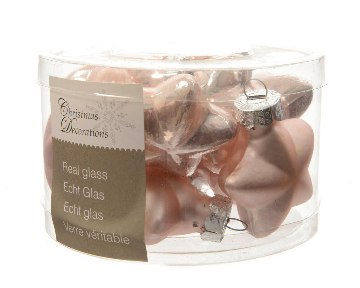 CHRISTBAUMANHÄNGER  - Rosa, Basics, Glas (4/4,5/2cm)
