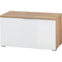GARDEROBENBANK 89/49/40 cm  - Weiss/Eichefarben, Konventionell, Glas/Holzwerkstoff (89/49/40cm)