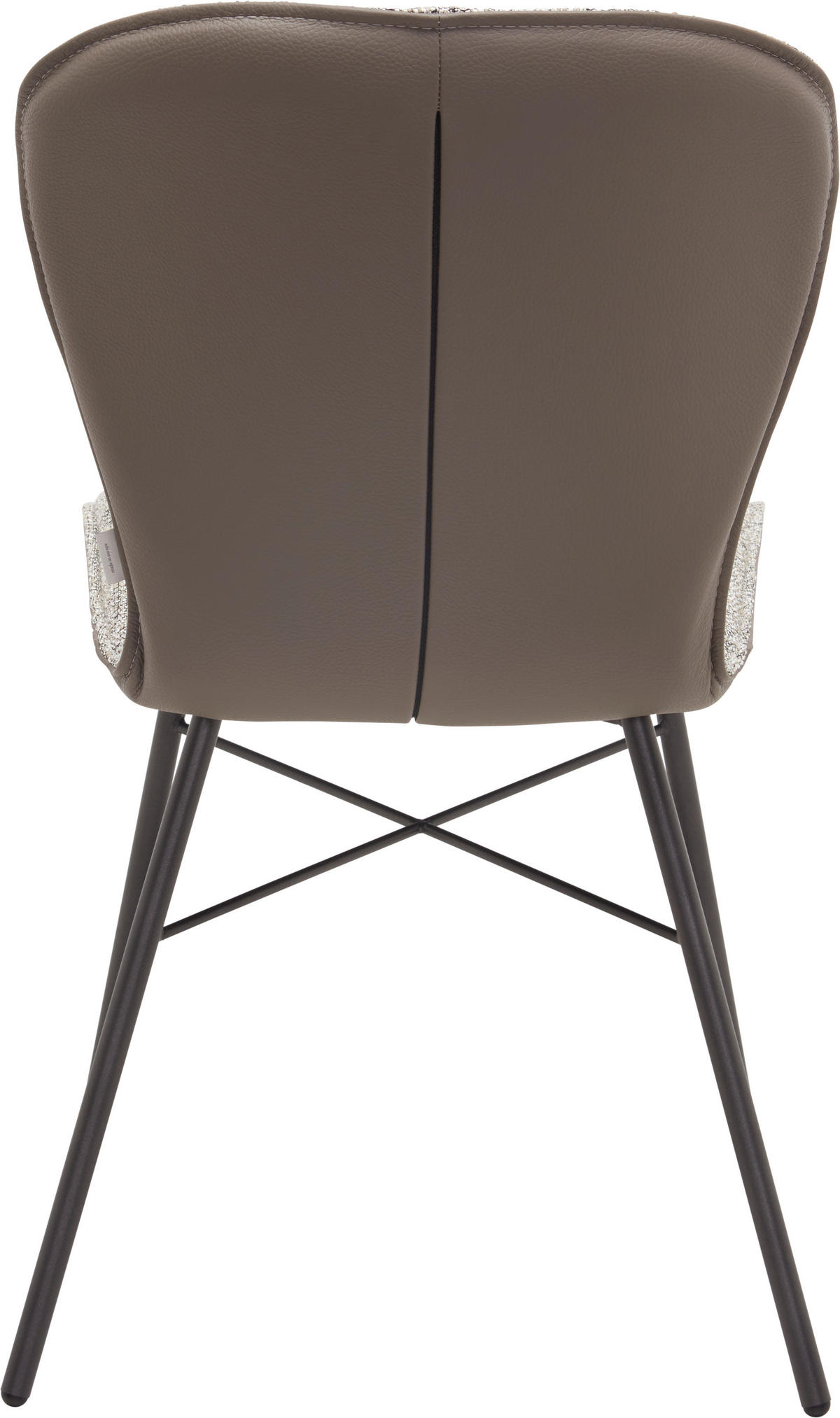 STUHL  in Stahl Webstoff Echtleder pigmentiert Metall, Textil, Leder  - Anthrazit/Naturfarben, Design, Leder/Textil (48/91/61cm) - Bert Plantagie