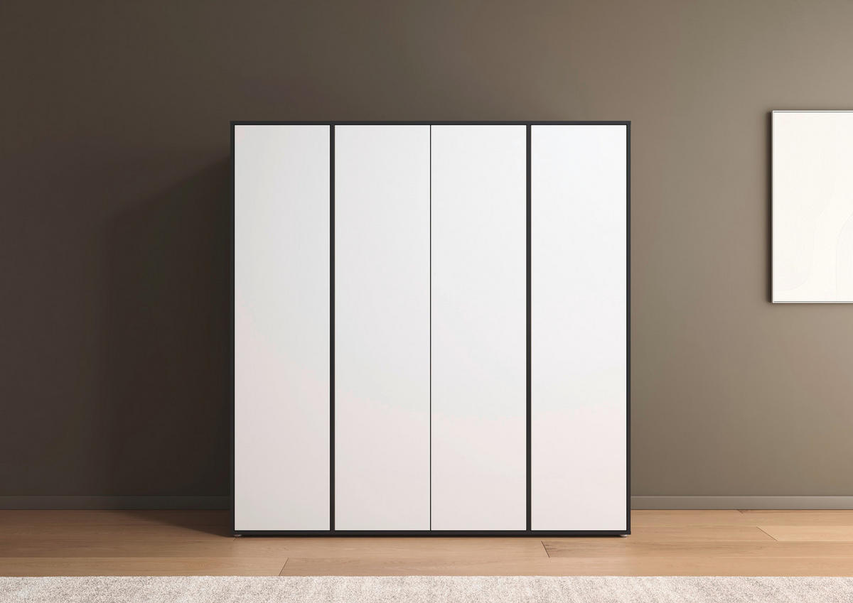 DREHTÜRENSCHRANK  in Grau, Weiß  - Weiß/Grau, MODERN, Holzwerkstoff (187/194/53cm) - Rauch Möbel