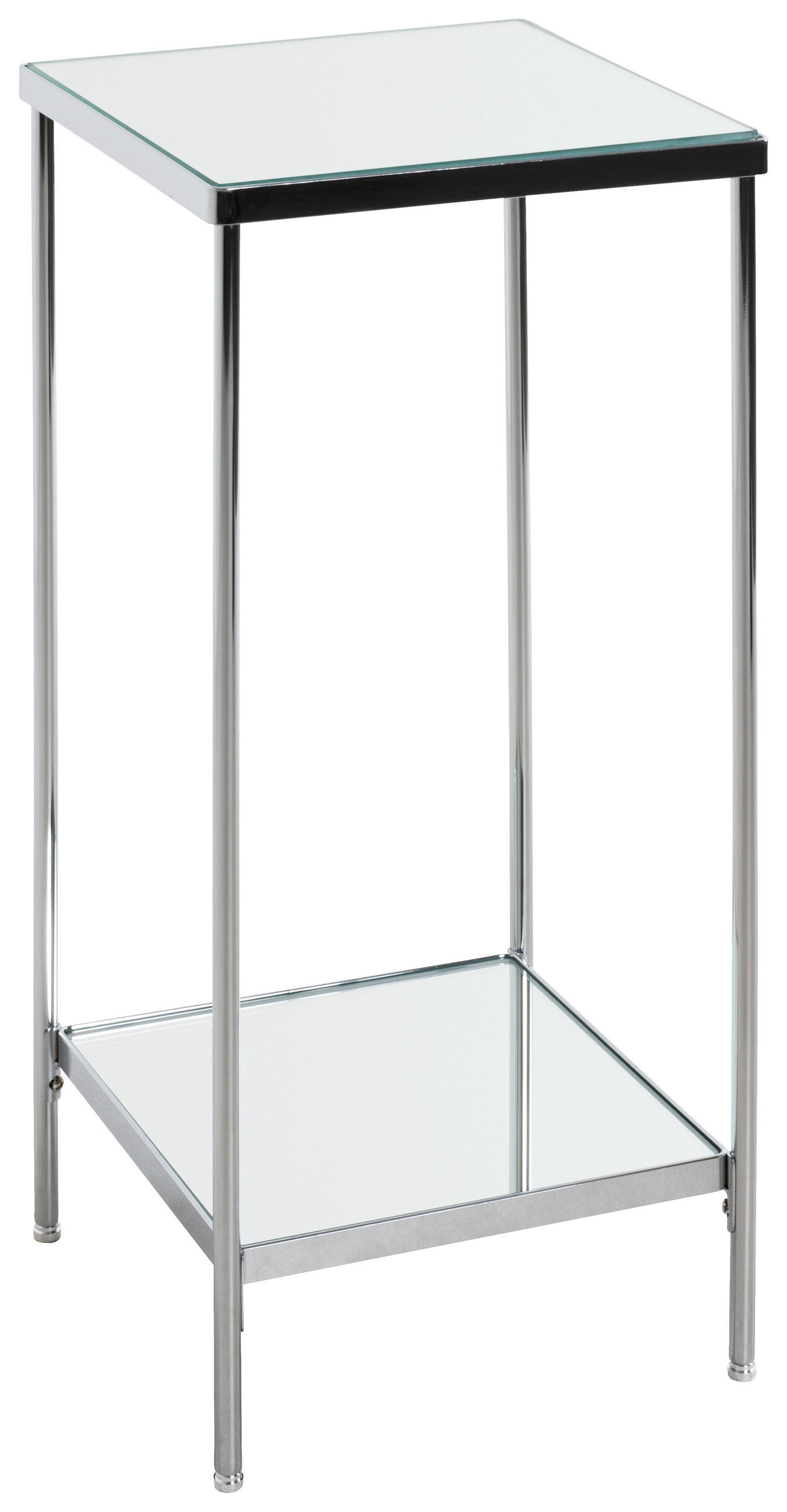 BEISTELLTISCH in Metall, Glas 29/29/66 cm  - Chromfarben, MODERN, Glas/Metall (29/29/66cm)