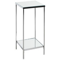 BEISTELLTISCH in Metall, Glas 29/29/66 cm  - Chromfarben, MODERN, Glas/Metall (29/29/66cm)