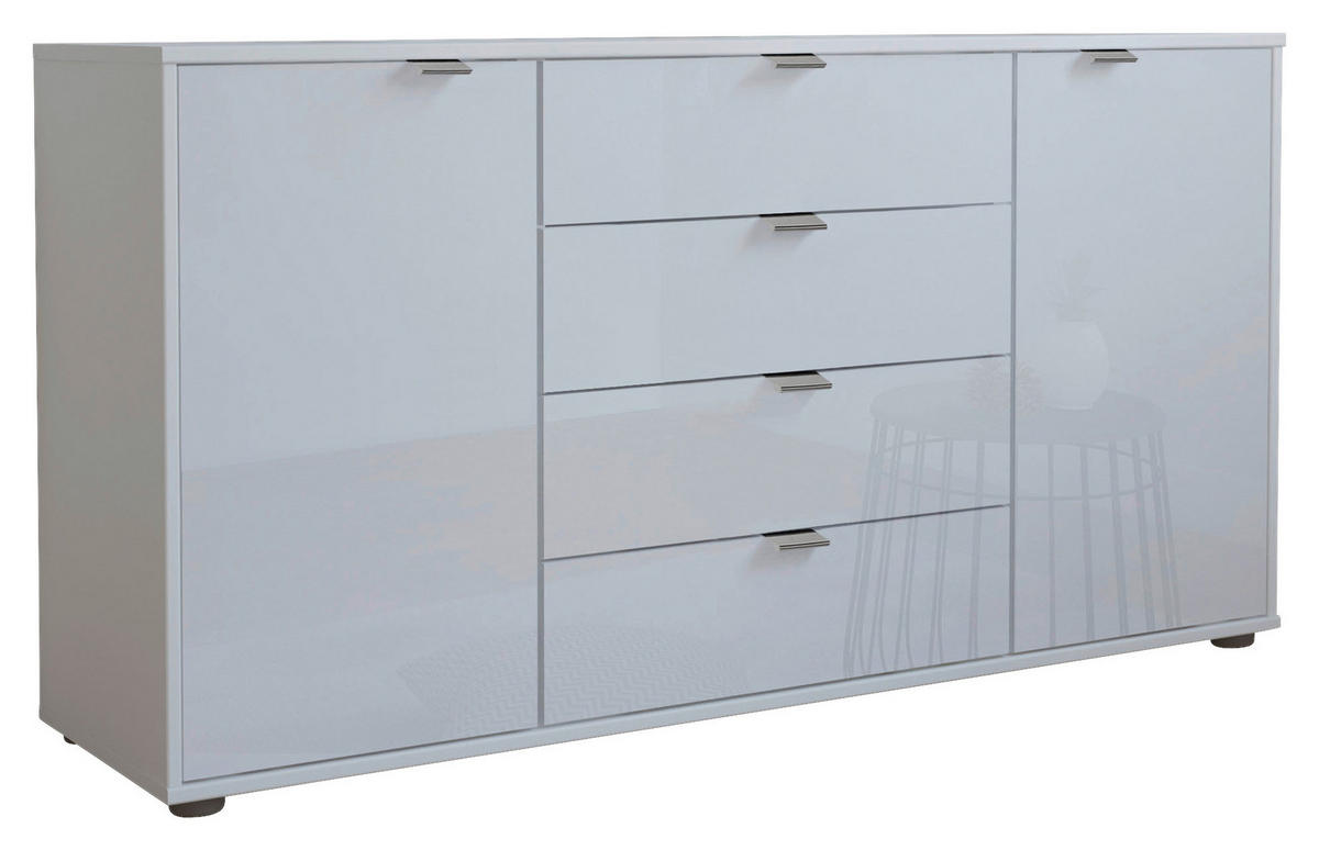 SIDEBOARD  in 140/70/43 cm  - Chromfarben/Schwarz, KONVENTIONELL, Glas/Holzwerkstoff (140/70/43cm) - Dieter Knoll