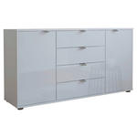 SIDEBOARD  in 140/70/43 cm  - Chromfarben/Schwarz, KONVENTIONELL, Glas/Holzwerkstoff (140/70/43cm) - Dieter Knoll