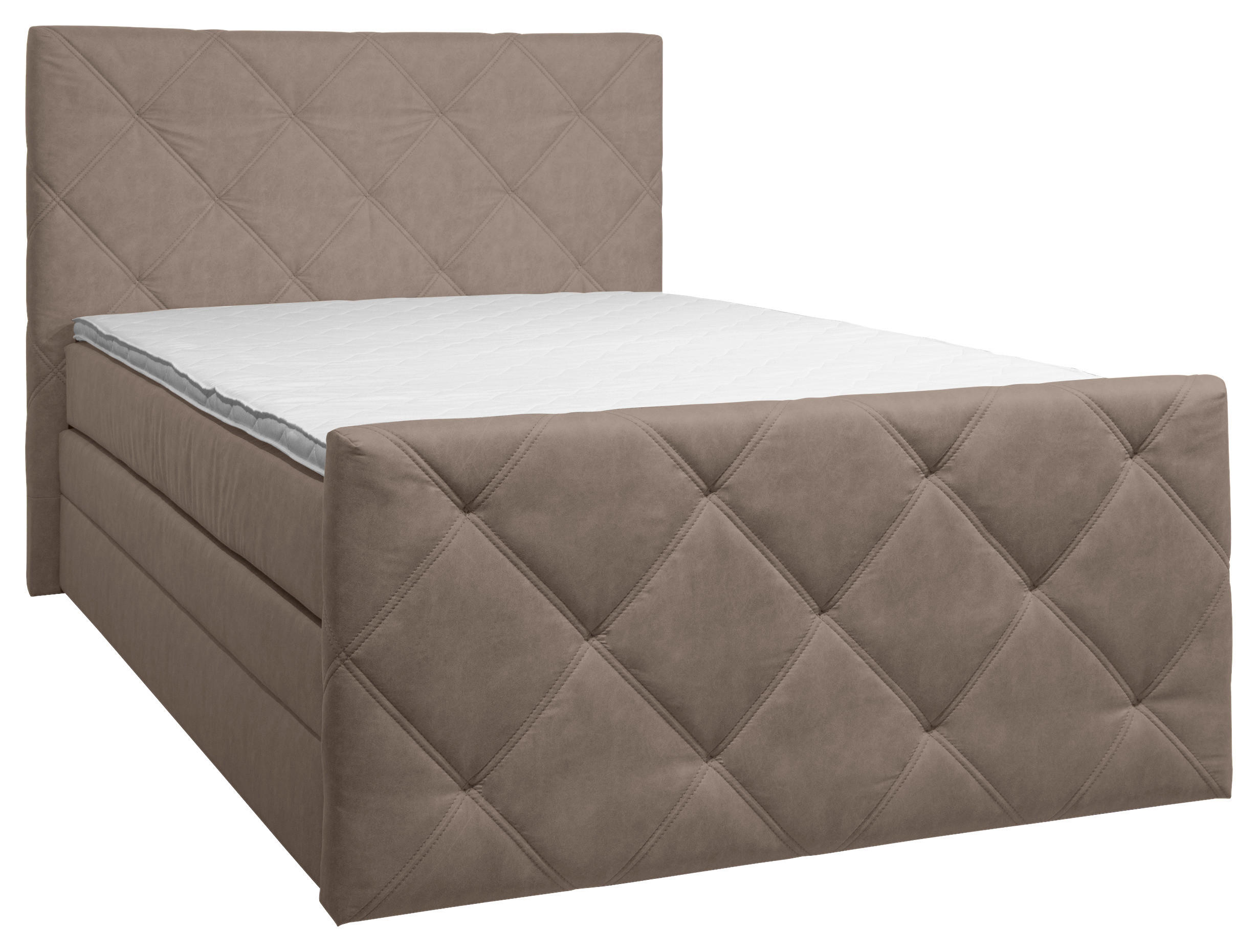 BOXSPRINGBETT 140/200 cm  Braun, Grau  - Schwarz/Braun, Konventionell, Kunststoff/Textil (140/200cm) - Ti'me