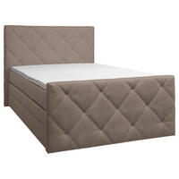 BOXSPRINGBETT 140/200 cm  Braun, Grau  - Schwarz/Braun, Konventionell, Kunststoff/Textil (140/200cm) - Ti'me